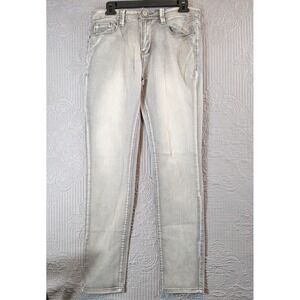 Indigo Wisdom Jeans Men's 30x32 Gray Solid Denim Stretch Casual Straight Outdoor